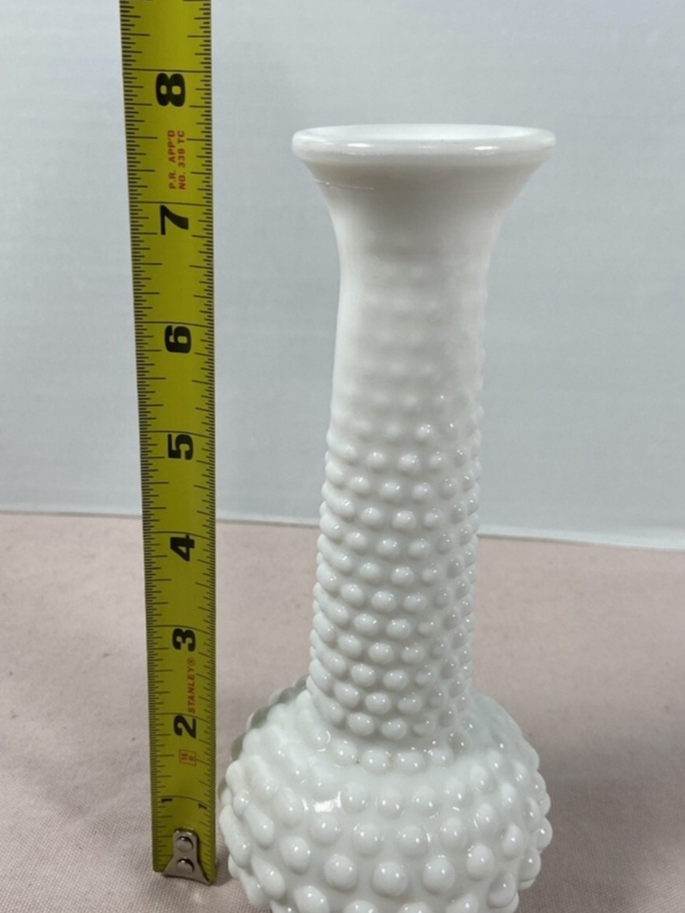 Classic White Hobnail Glass Vase by